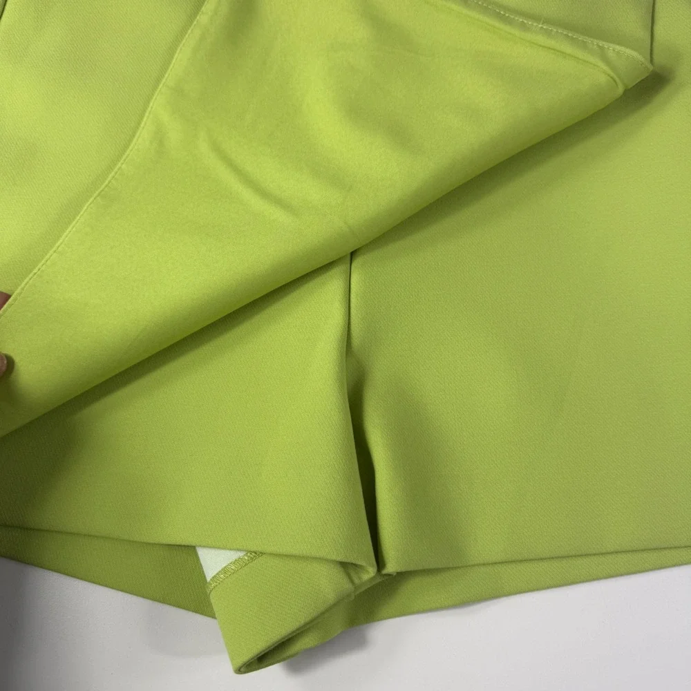 ZARA Skort Women Medium Green Mini Skirt Shorts Chic Minimalist Streetwear - Picture 5 of 9